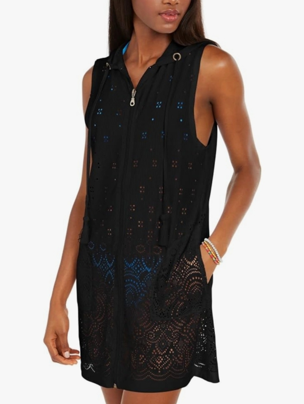 DOTTI Gypsy Gem Zip Front Hoodie Dress Cover-Up